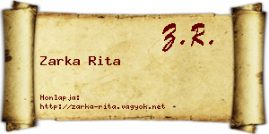 Zarka Rita névjegykártya